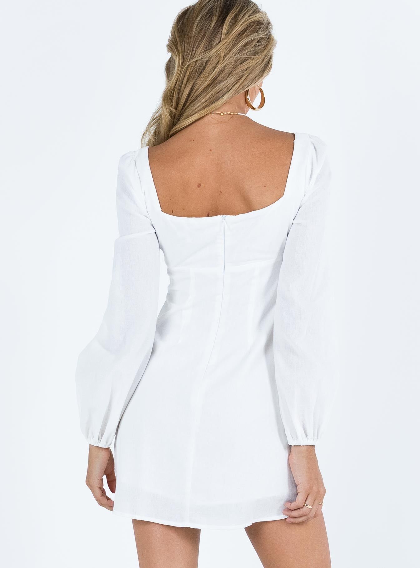 Hastings Long Sleeve Mini Dress White sold by Princess Polly product image thumbnail 5