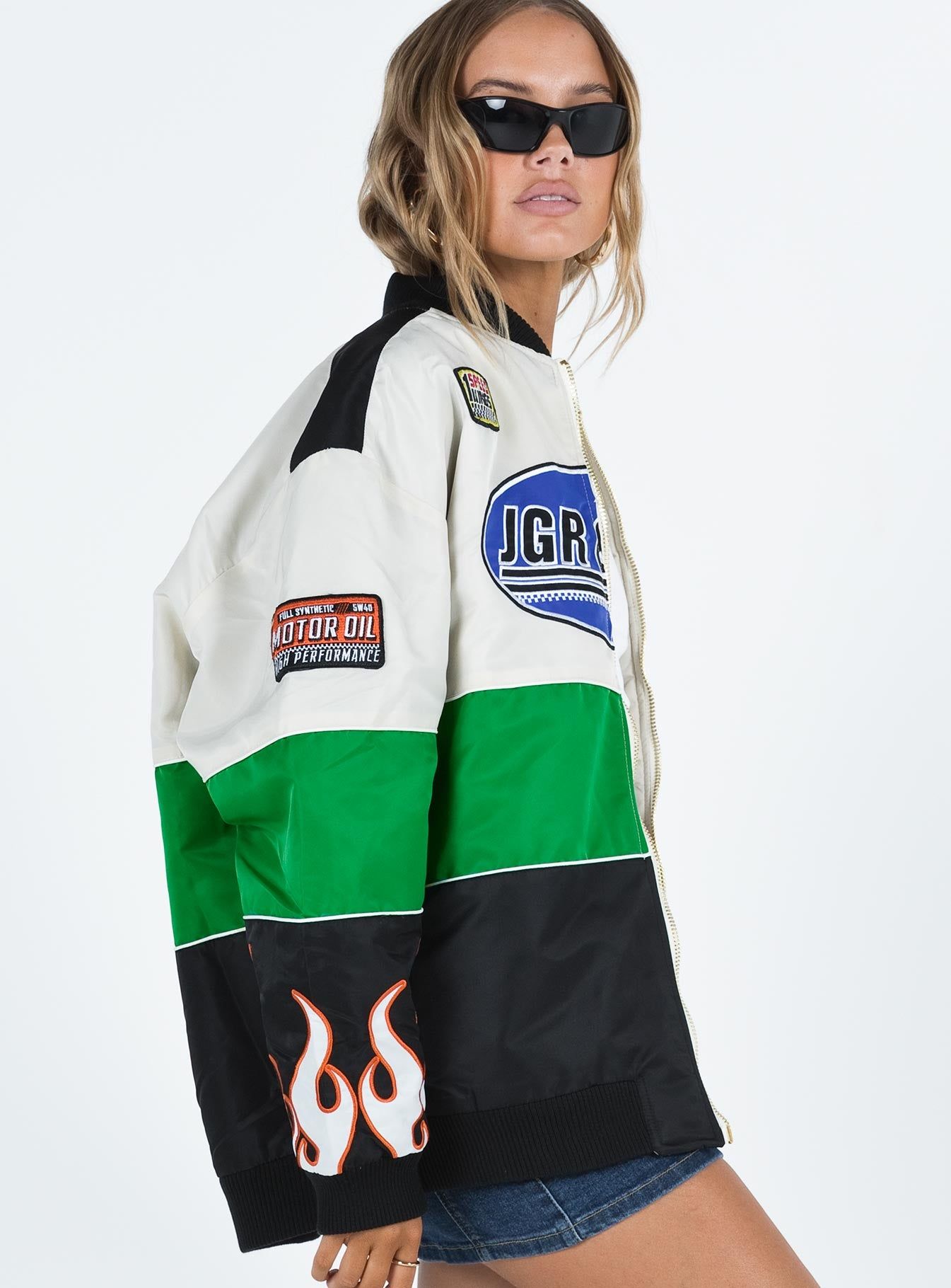 JGR & STN Axel Moto Jacket Ivory / Black sold by Princess Polly product image thumbnail 5