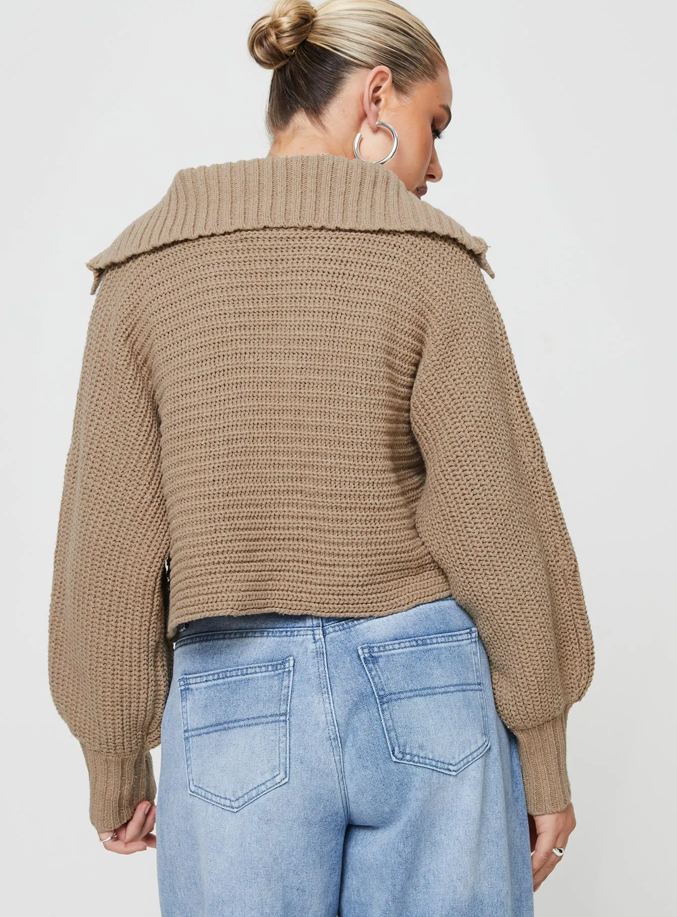 Wester Ribbed Sweater Mocha sold by Princess Polly product image thumbnail 5