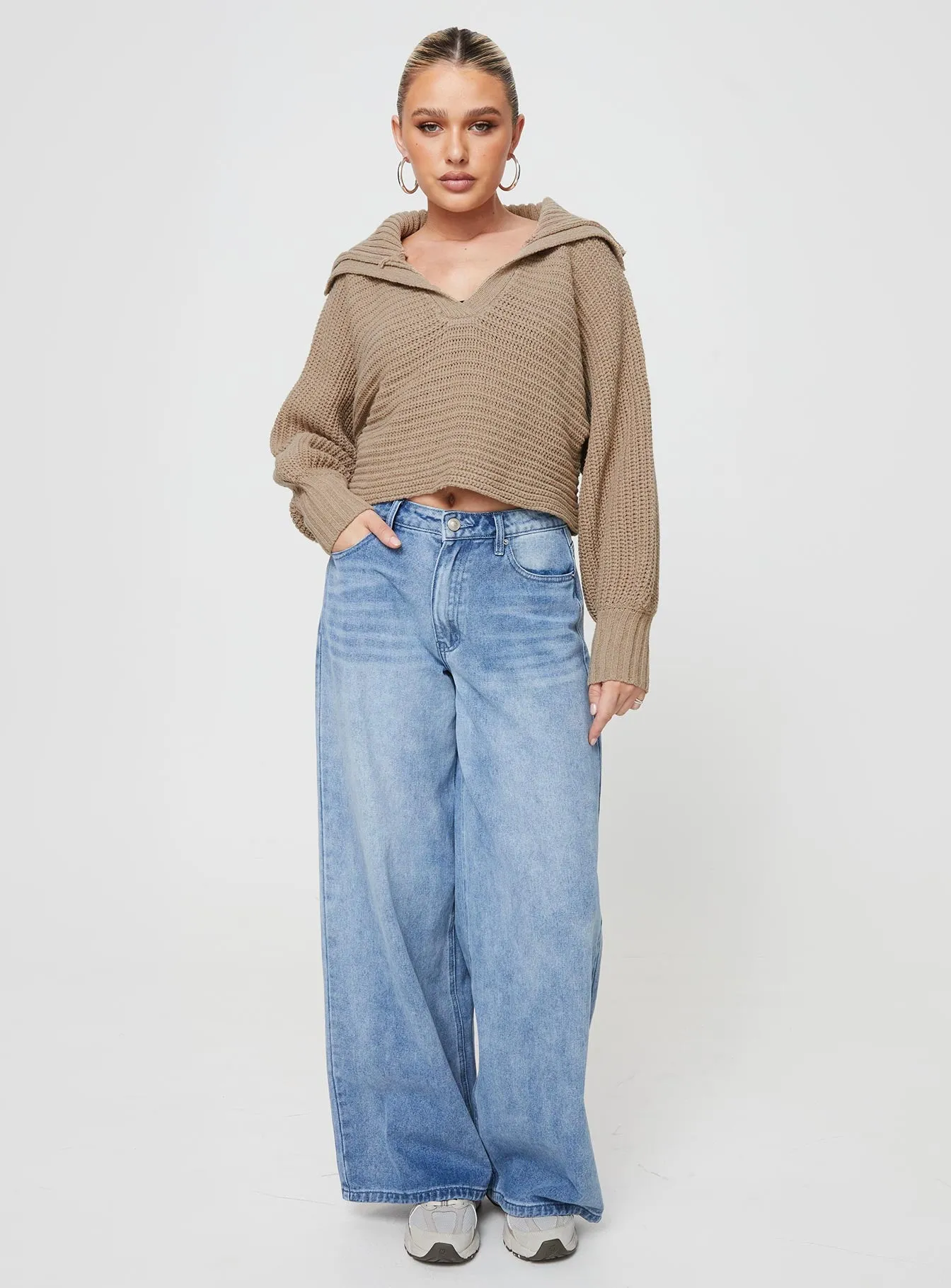 Wester Ribbed Sweater Mocha sold by Princess Polly product image thumbnail 3