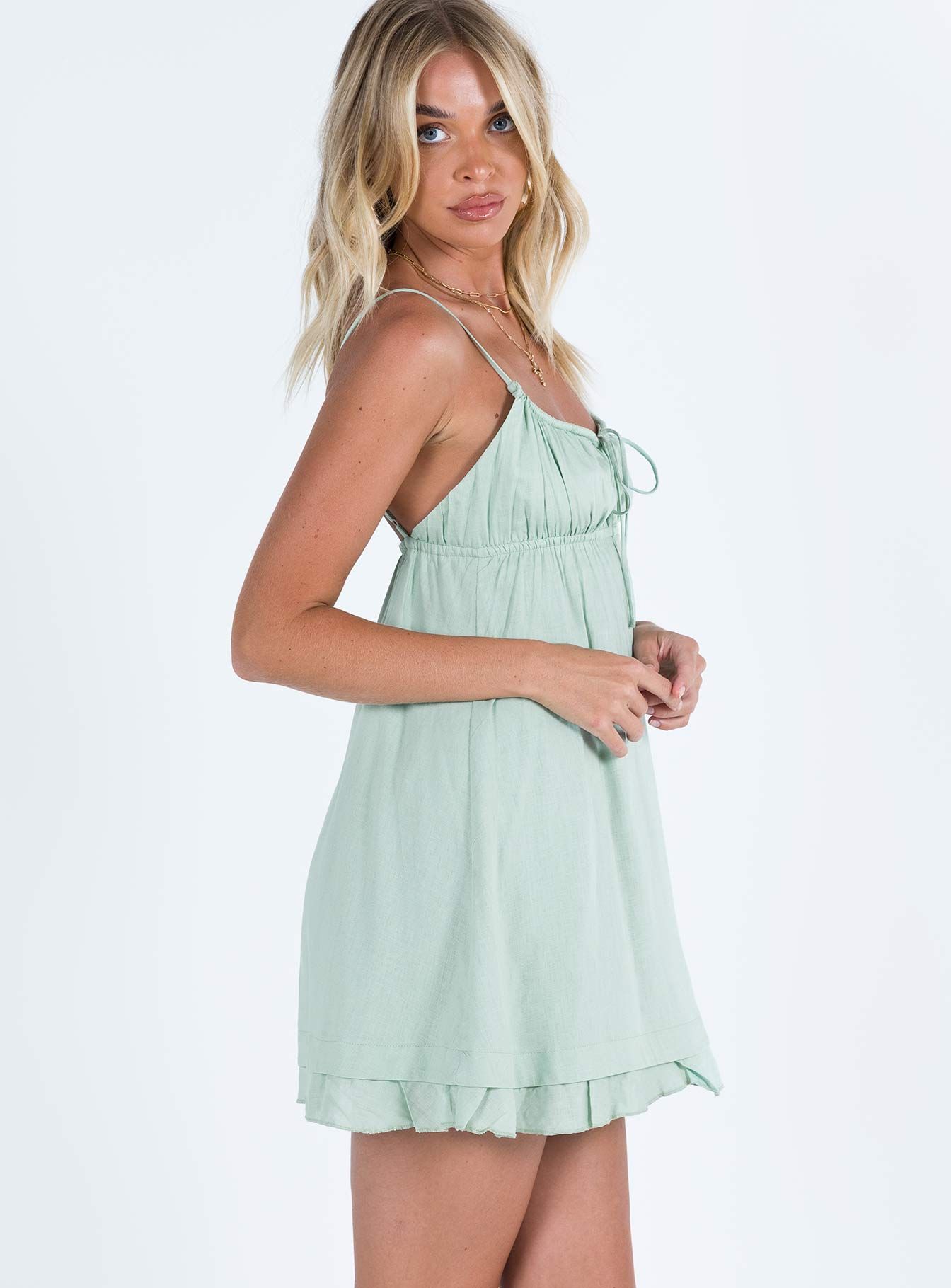 Empress of Love Mini Dress Sage Tall sold by Princess Polly product image thumbnail 4