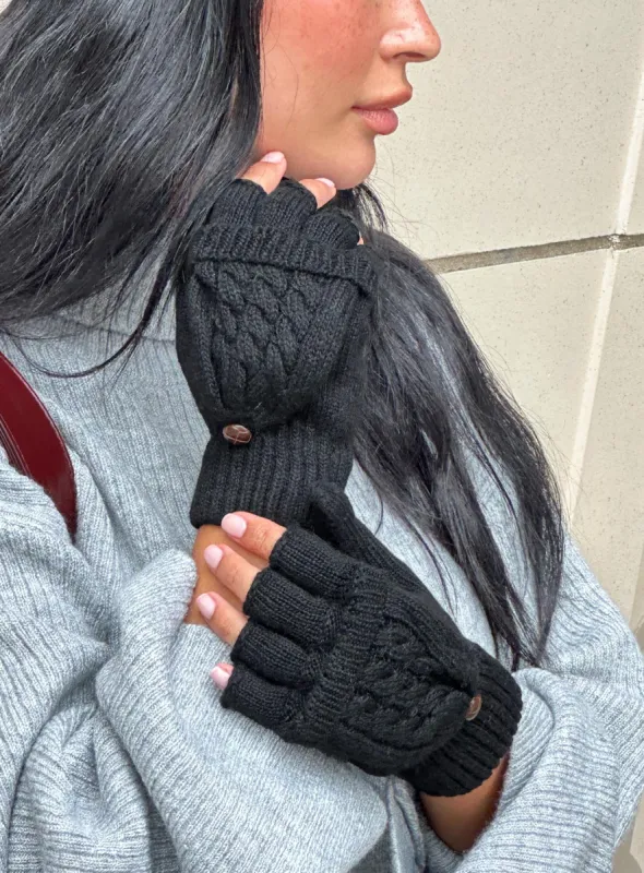 Crimsen Fingerless Gloves Black sold by Princess Polly