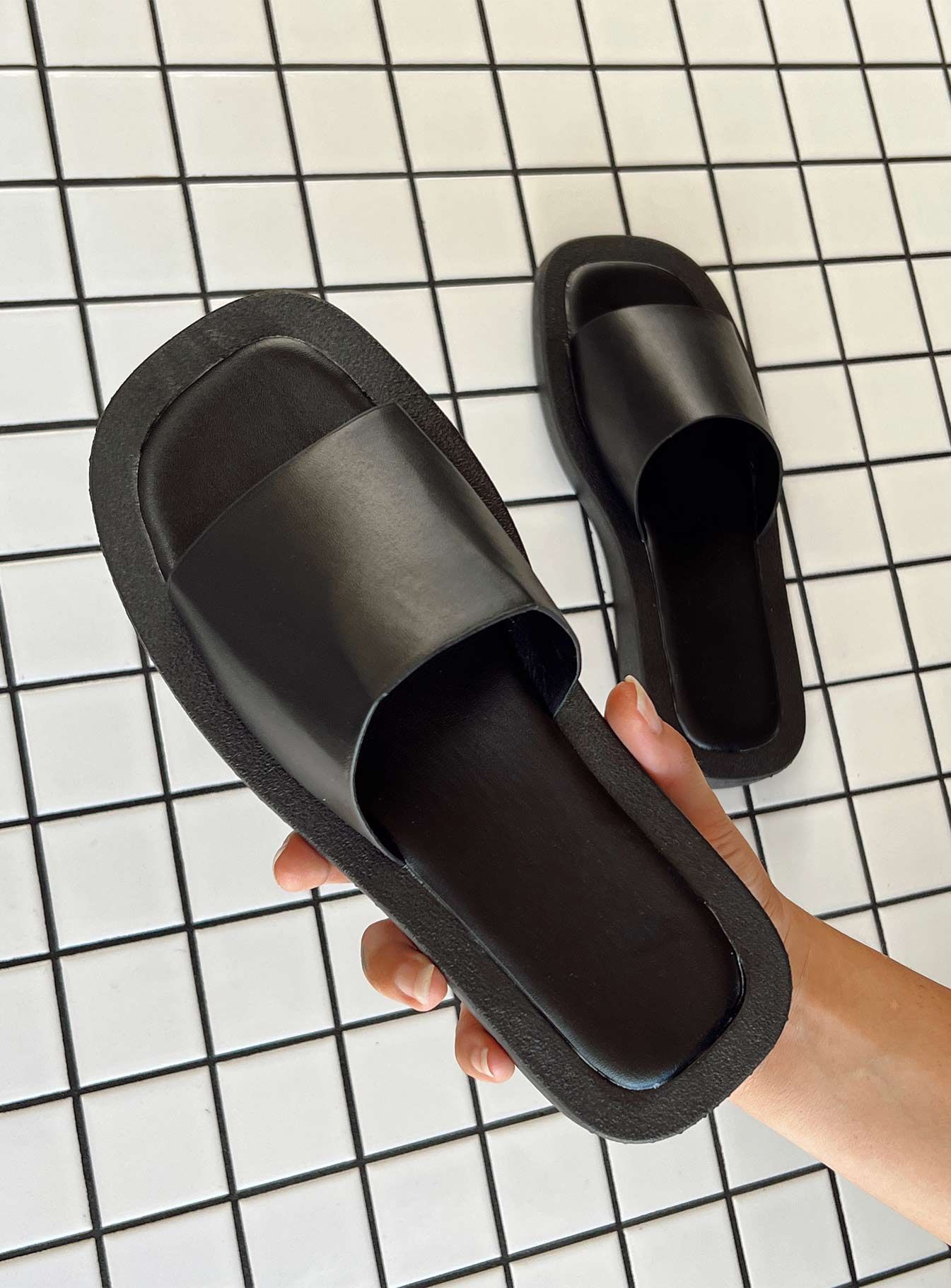 Camilo Slides Black sold by Princess Polly