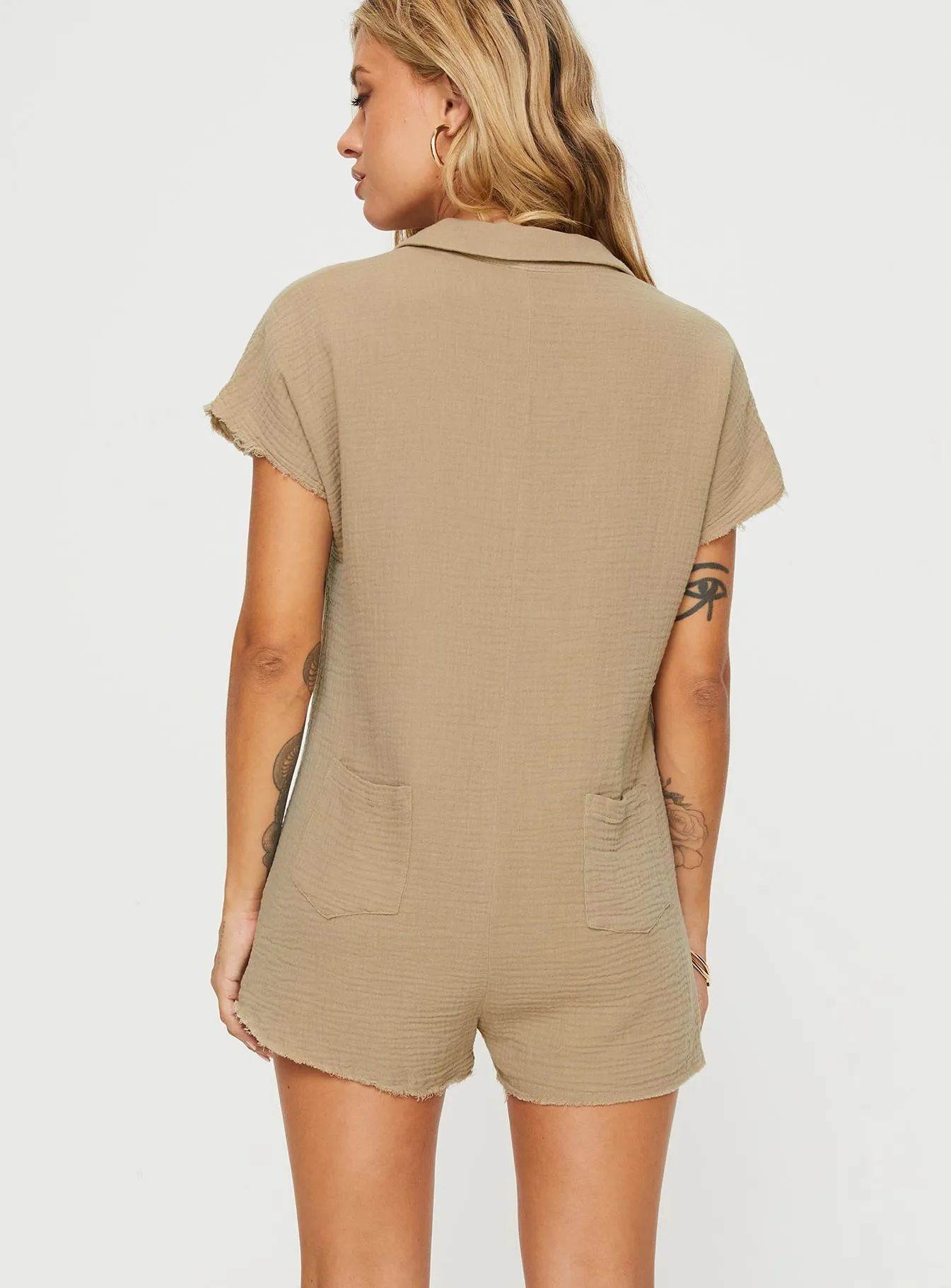 Salt Lake Romper Beige sold by Princess Polly product image thumbnail 5