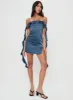 Society Mini Dress Blue sold by Princess Polly