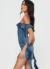 Society Mini Dress Blue sold by Princess Polly