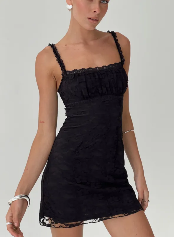 Wignall Mini Dress Black sold by Princess Polly