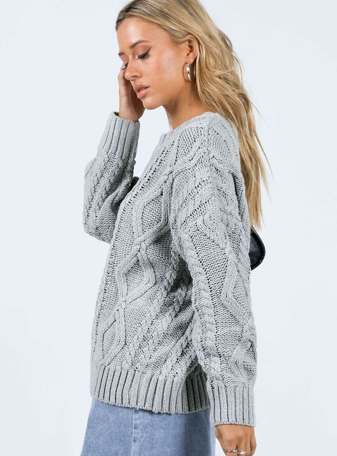 Anaya Oversized Sweater Grey sold by Princess Polly product image thumbnail 4