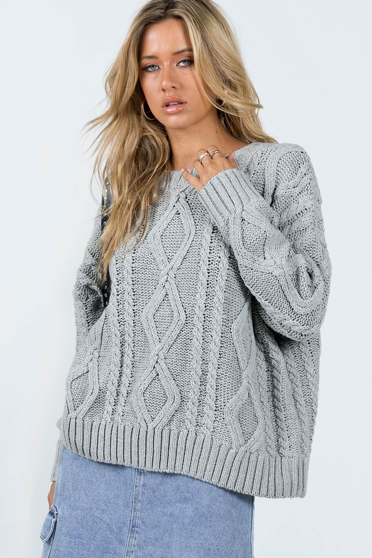 Anaya Oversized Sweater Grey sold by Princess Polly product image thumbnail 2
