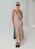 Wallin Maxi Dress Brown Check sold by Princess Polly