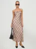 Wallin Maxi Dress Brown Check sold by Princess Polly