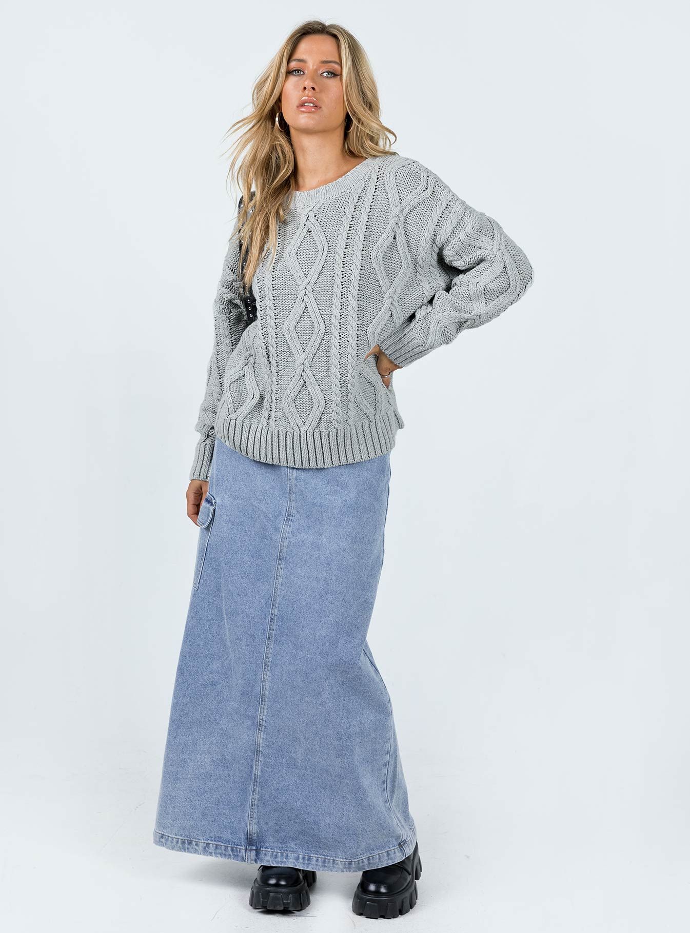 Anaya Oversized Sweater Grey sold by Princess Polly product image thumbnail 3