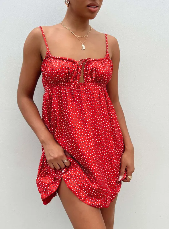 Empress Of Love Mini Dress Red sold by Princess Polly