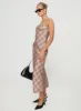 Wallin Maxi Dress Brown Check sold by Princess Polly