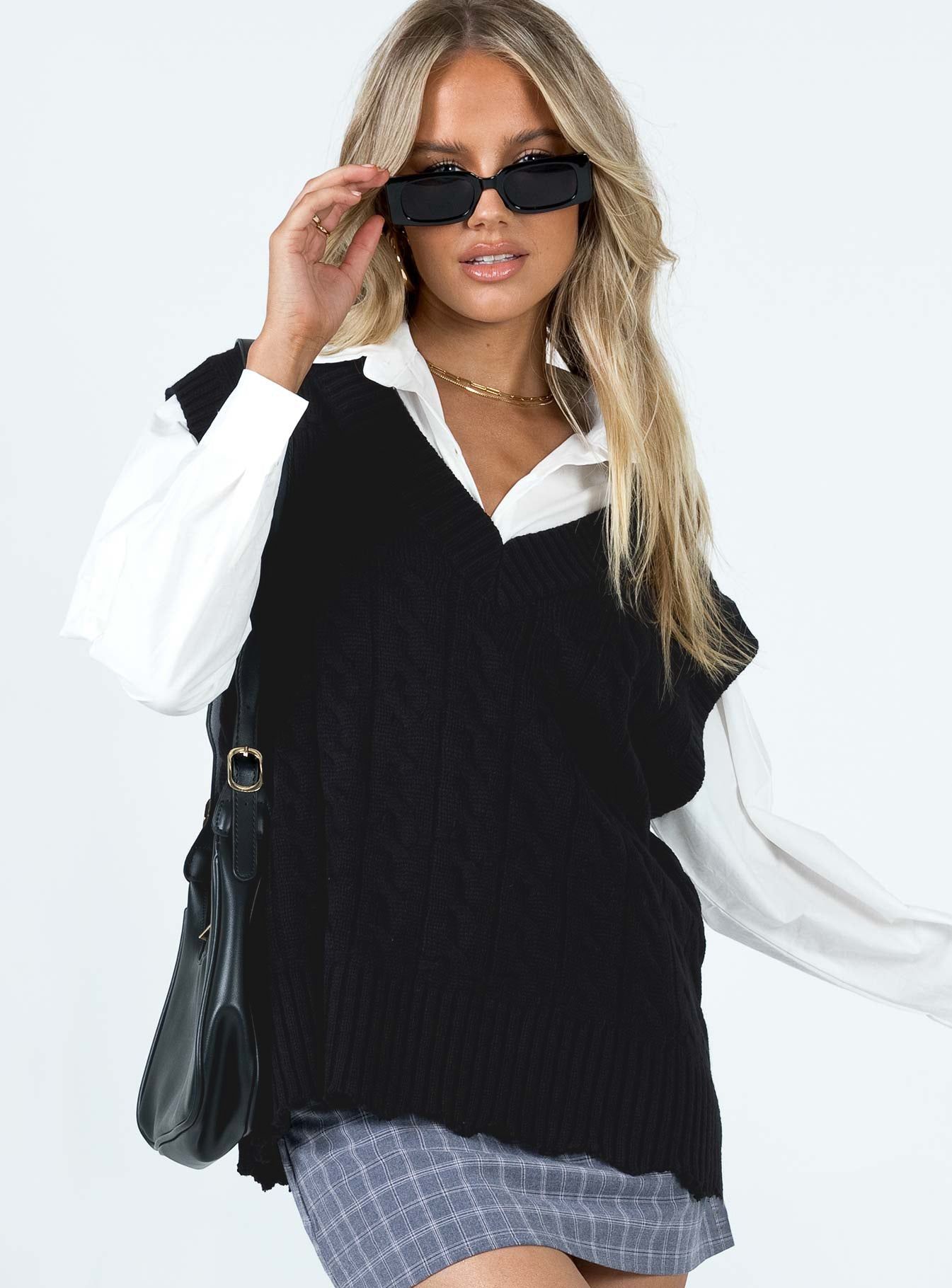 Antonia Sweater Vest Black sold by Princess Polly product image thumbnail 2