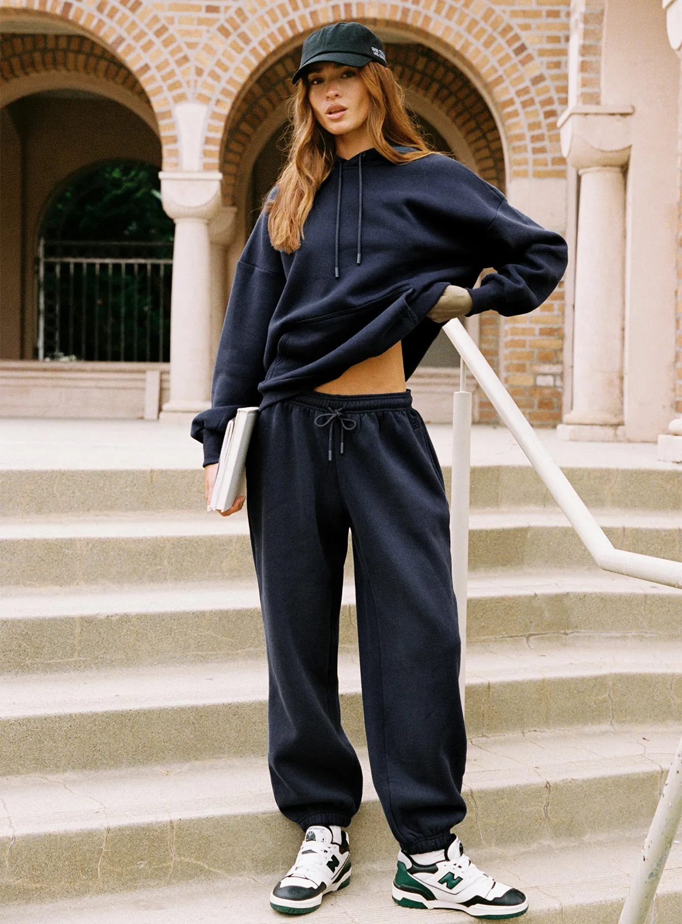 Dream Fleece Ankle Cuff Sweatpants Navy sold by Princess Polly
