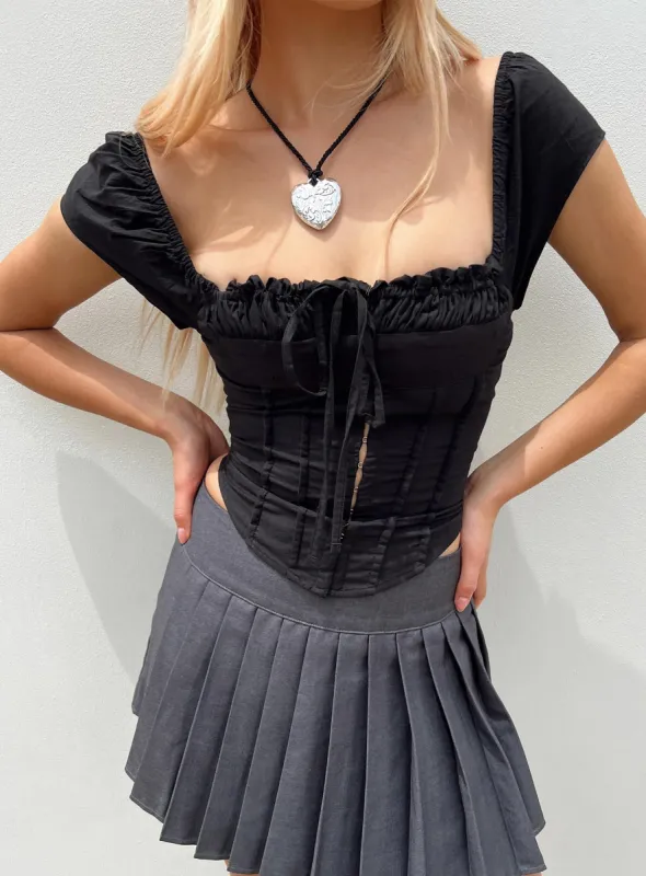 Malany Corset Top Black sold by Princess Polly