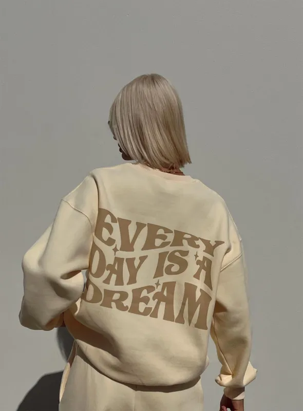 Everyday Dreaming Sweatshirt Beige sold by Princess Polly