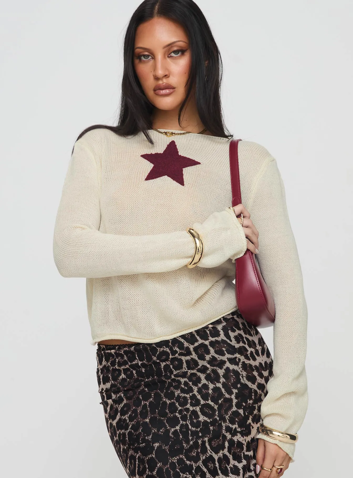 Big Star Knit Sweater Cream sold by Princess Polly product image thumbnail 2