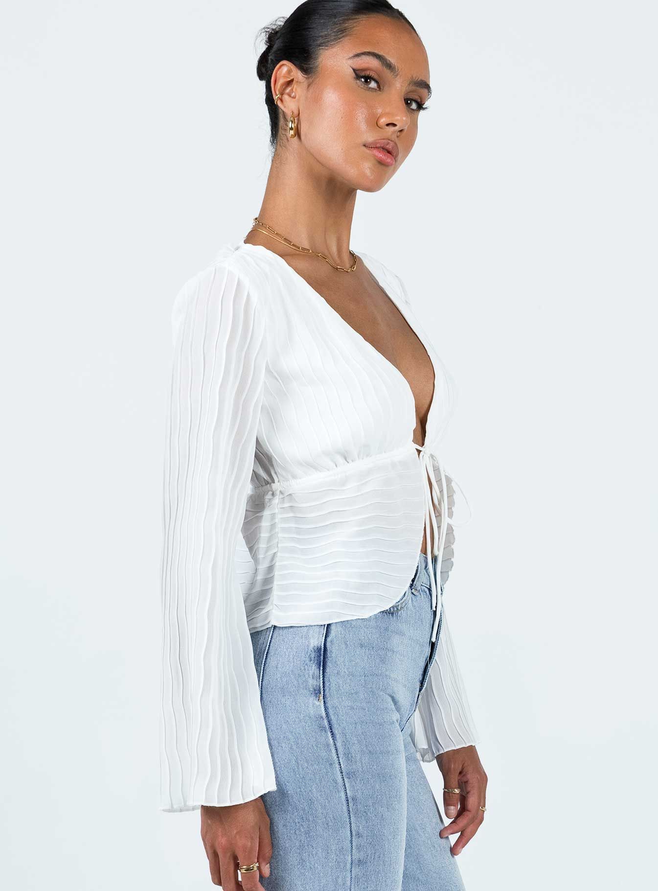 Floryce Long Sleeve Top White sold by Princess Polly product image thumbnail 4