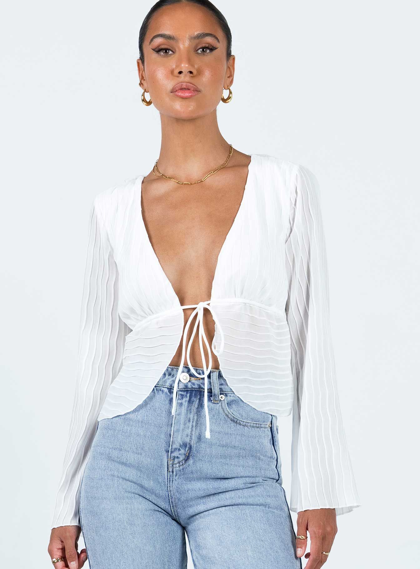 Floryce Long Sleeve Top White sold by Princess Polly product image thumbnail 2