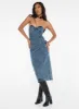 Smokeshow Strapless Midi Dress Blue Denim sold by Princess Polly