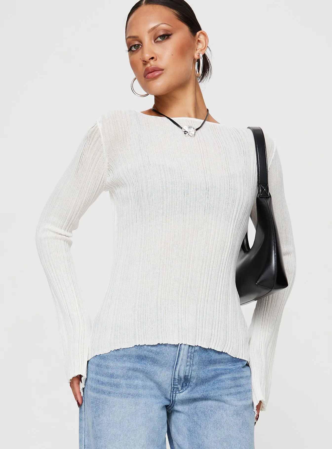 Wexley Long Sleeve Top White sold by Princess Polly product image thumbnail 2