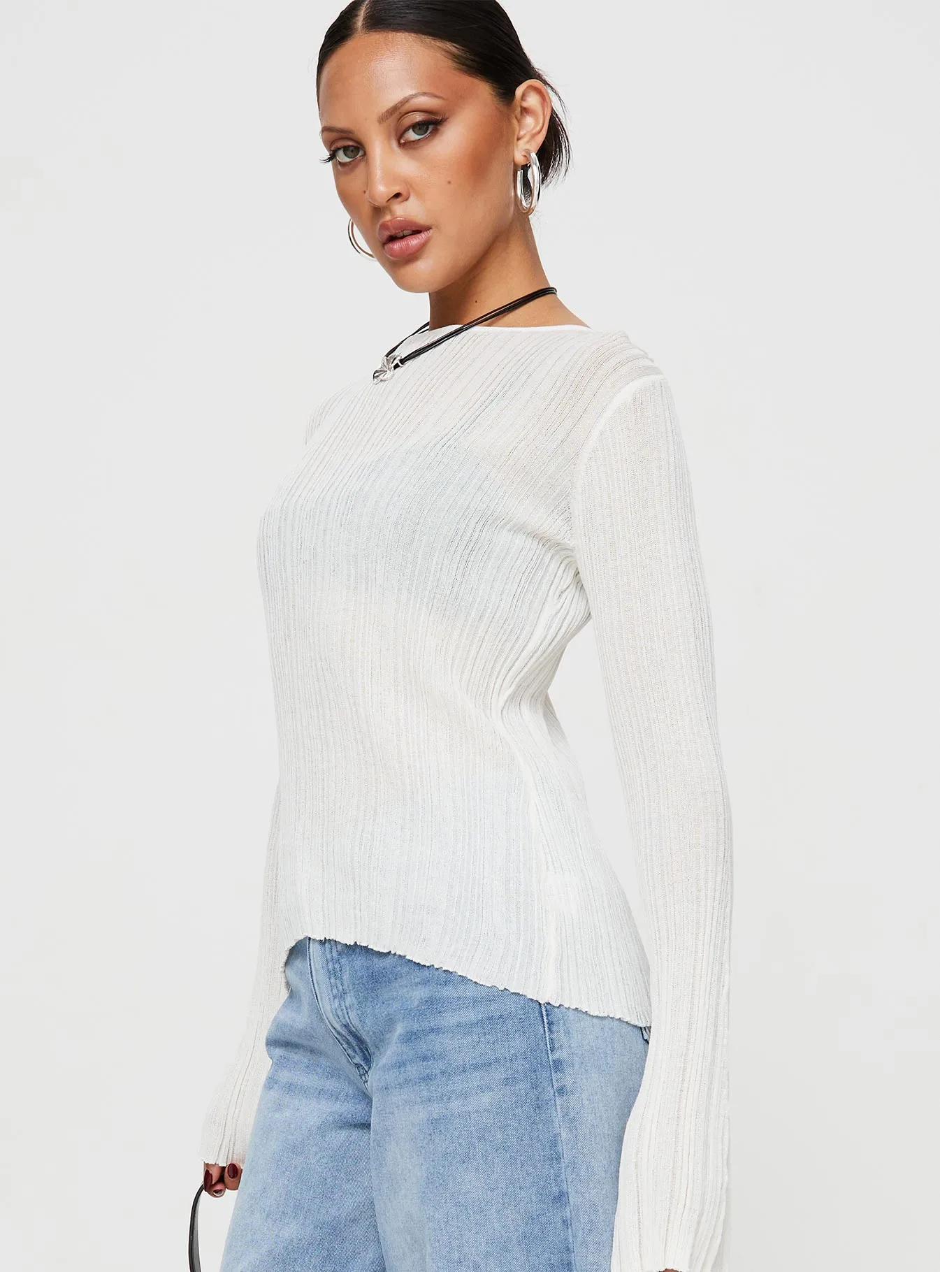 Wexley Long Sleeve Top White sold by Princess Polly product image thumbnail 4