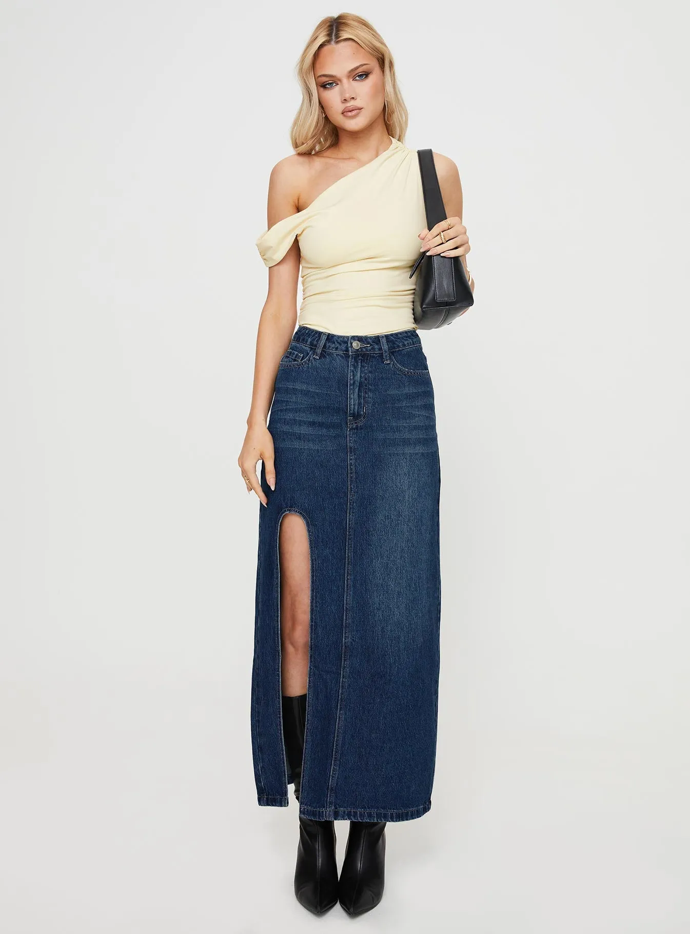Saige Denim Maxi Skirt Mid Wash sold by Princess Polly product image thumbnail 2