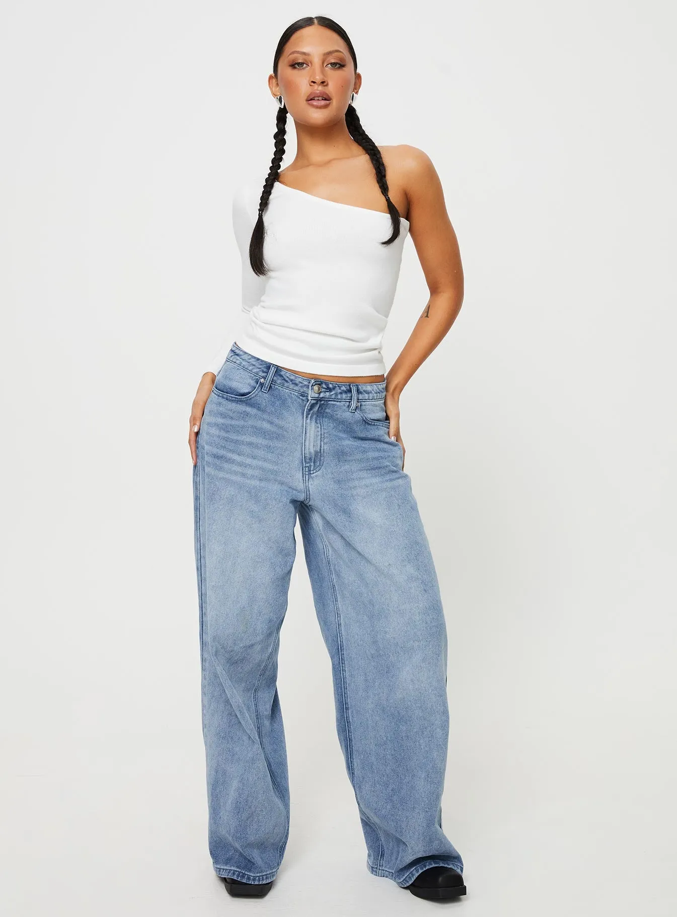 Moniz One Shoulder Top White sold by Princess Polly product image thumbnail 3