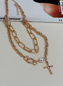 Chapelle Cross Necklace Gold sold by Princess Polly
