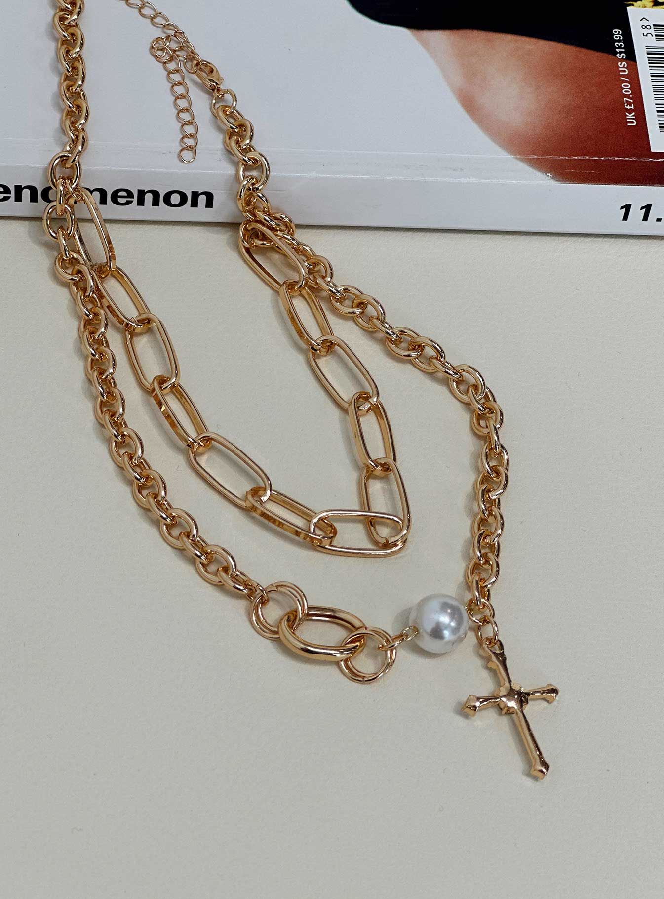 Chapelle Cross Necklace Gold sold by Princess Polly product image thumbnail 2