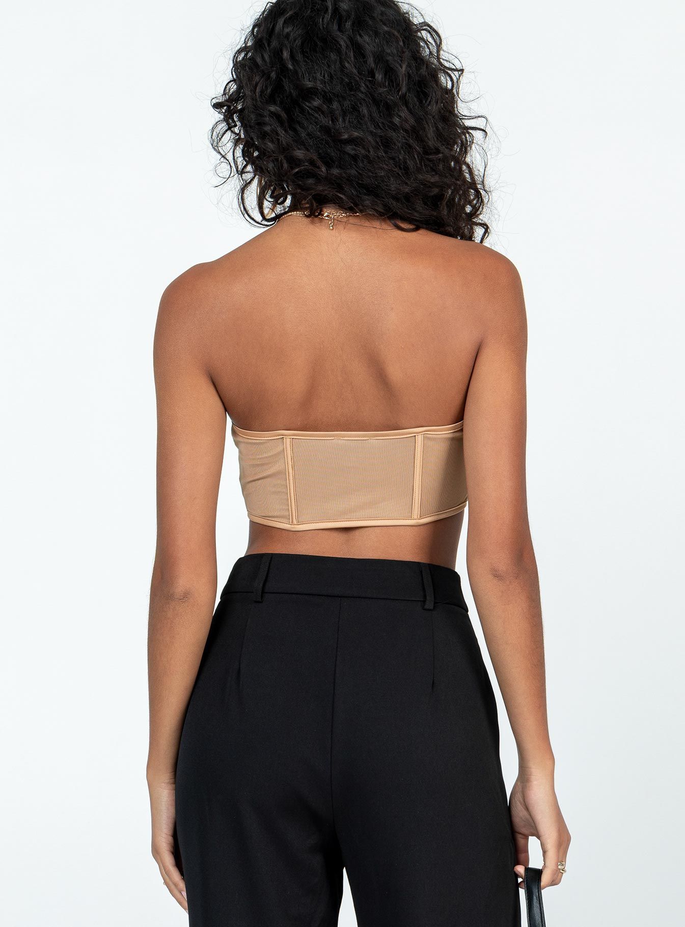 Rebekka Strapless Top Beige sold by Princess Polly product image thumbnail 5