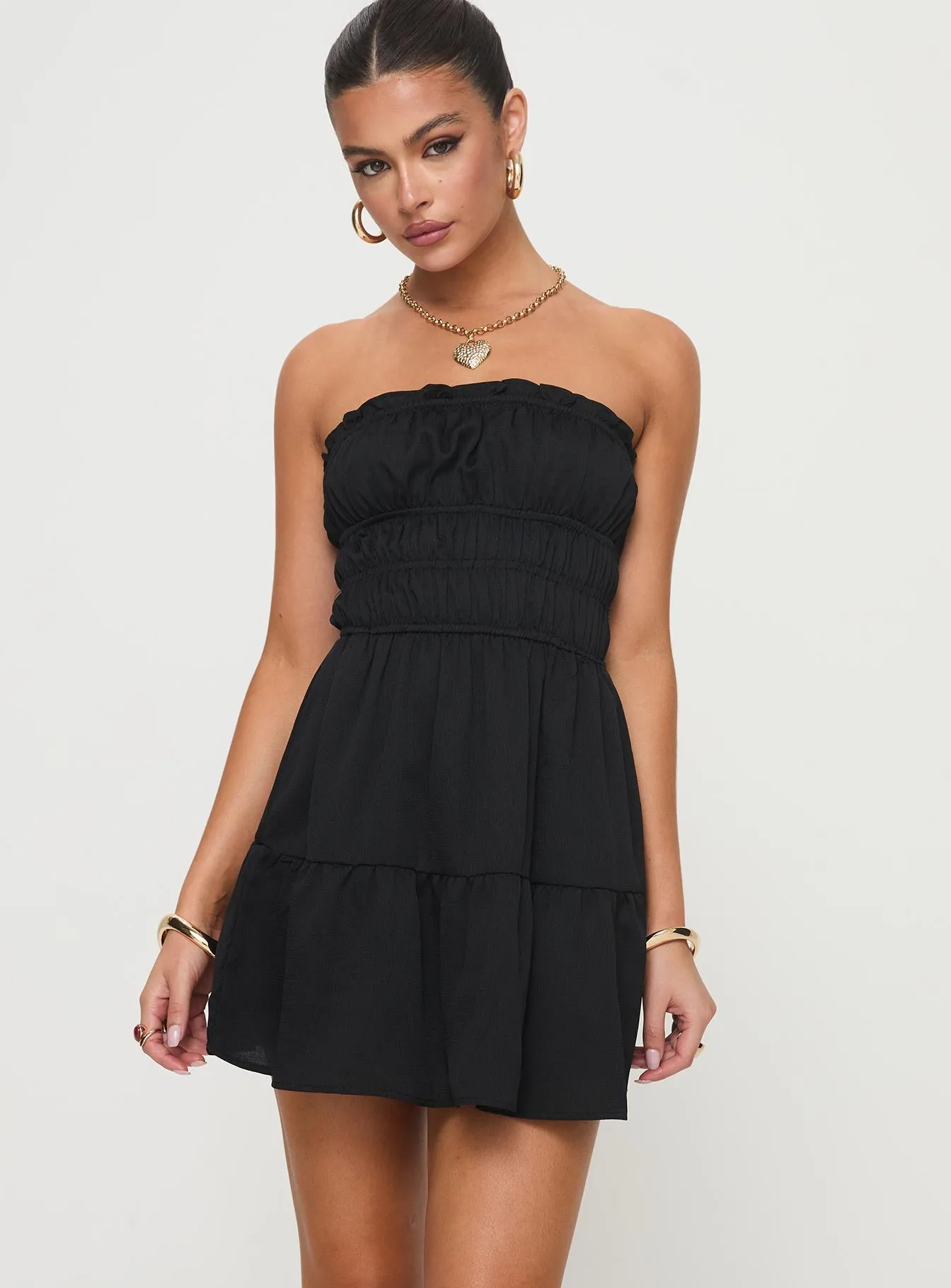 Joie Strapless Mini Dress Black sold by Princess Polly