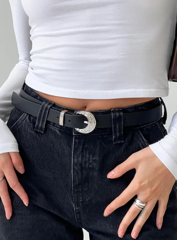 Bryer Belt Black / Silver sold by Princess Polly