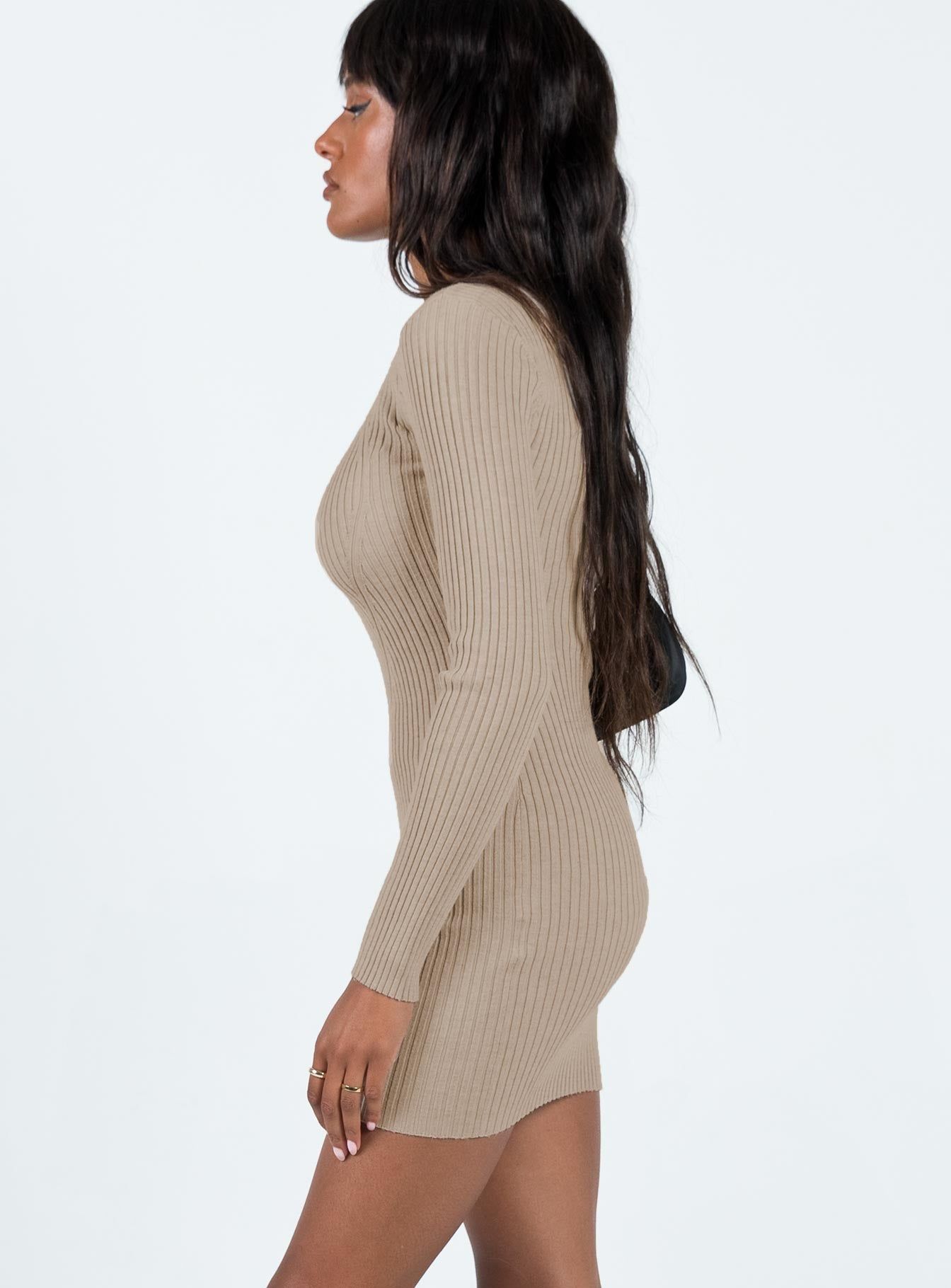 Nicky Mini Dress Beige sold by Princess Polly product image thumbnail 3