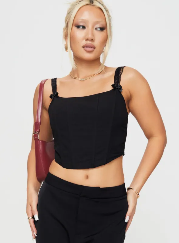 Thaxten Top Black sold by Princess Polly