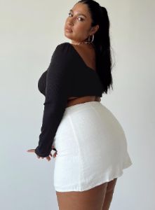 Selby Mini Skirt White Curve sold by Princess Polly