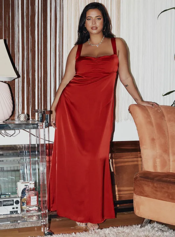 Strauss Maxi Dress Red Curve sold by Princess Polly