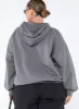 Princess Polly Hooded Sweatshirt Bubble Text Charcoal / Light Pink Curve sold by Princess Polly