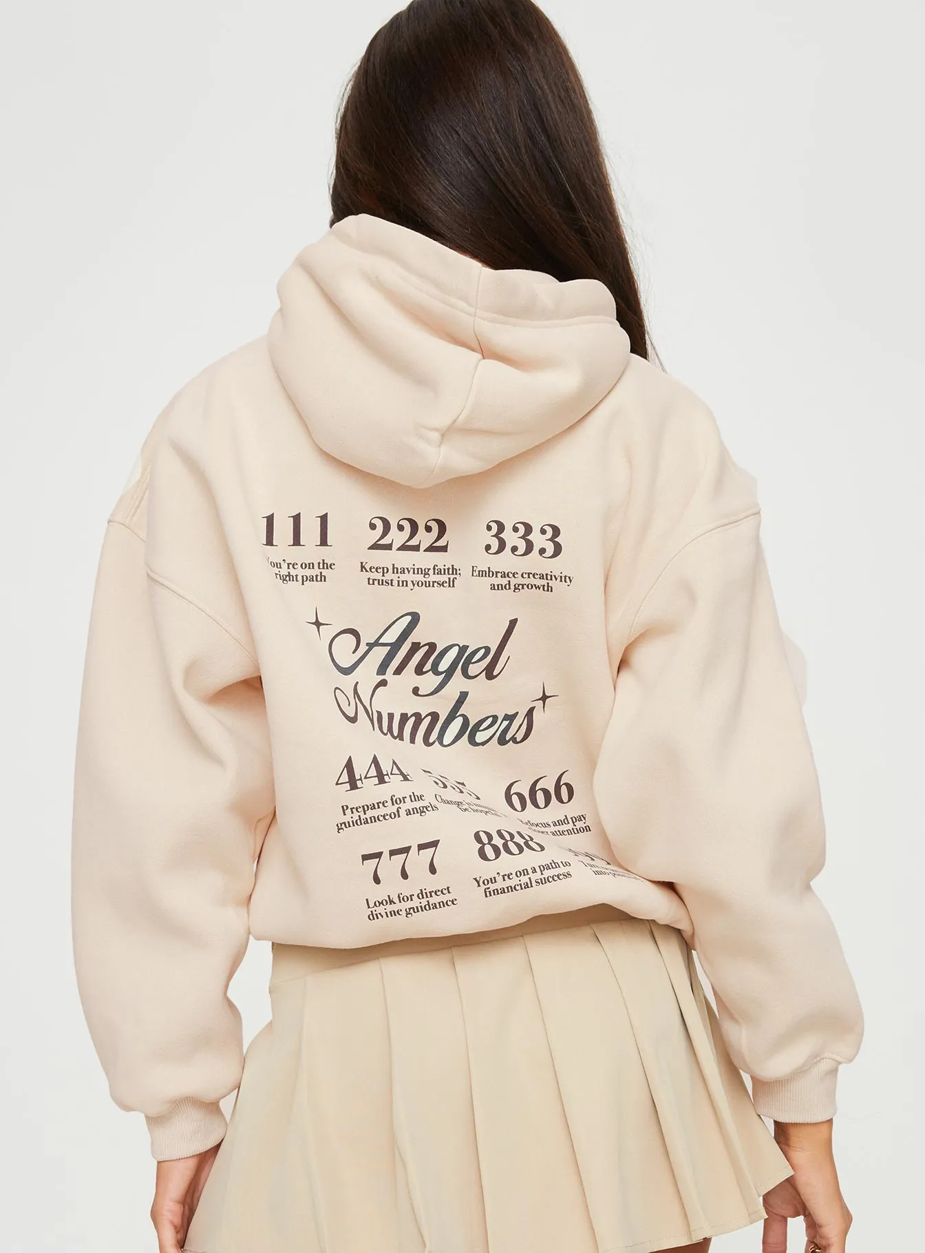 Angel Numbers Hooded Sweatshirt Bubble Text Stone / Slate sold by Princess Polly product image thumbnail 5