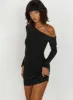 Holveck Off The Shoulder Mini Dress Black sold by Princess Polly