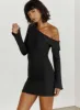 Holveck Off The Shoulder Mini Dress Black sold by Princess Polly