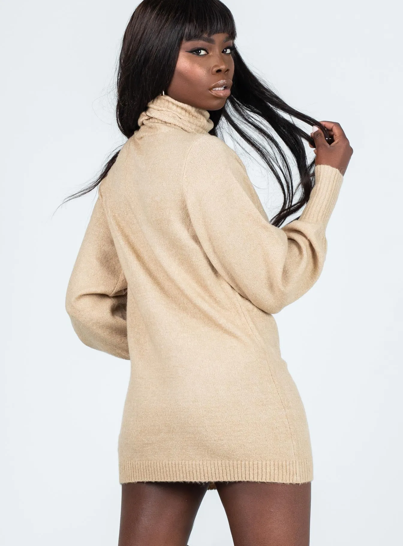 Zahara Mini Dress Beige Petite sold by Princess Polly product image thumbnail 5