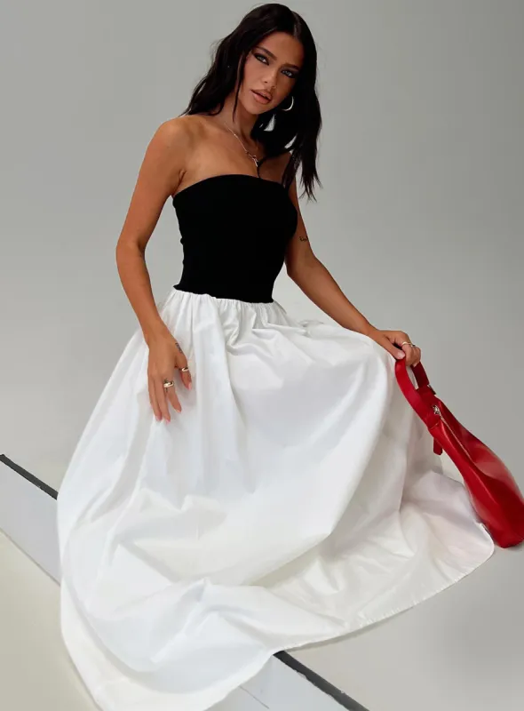 Rhett Maxi Dress Black / White sold by Princess Polly