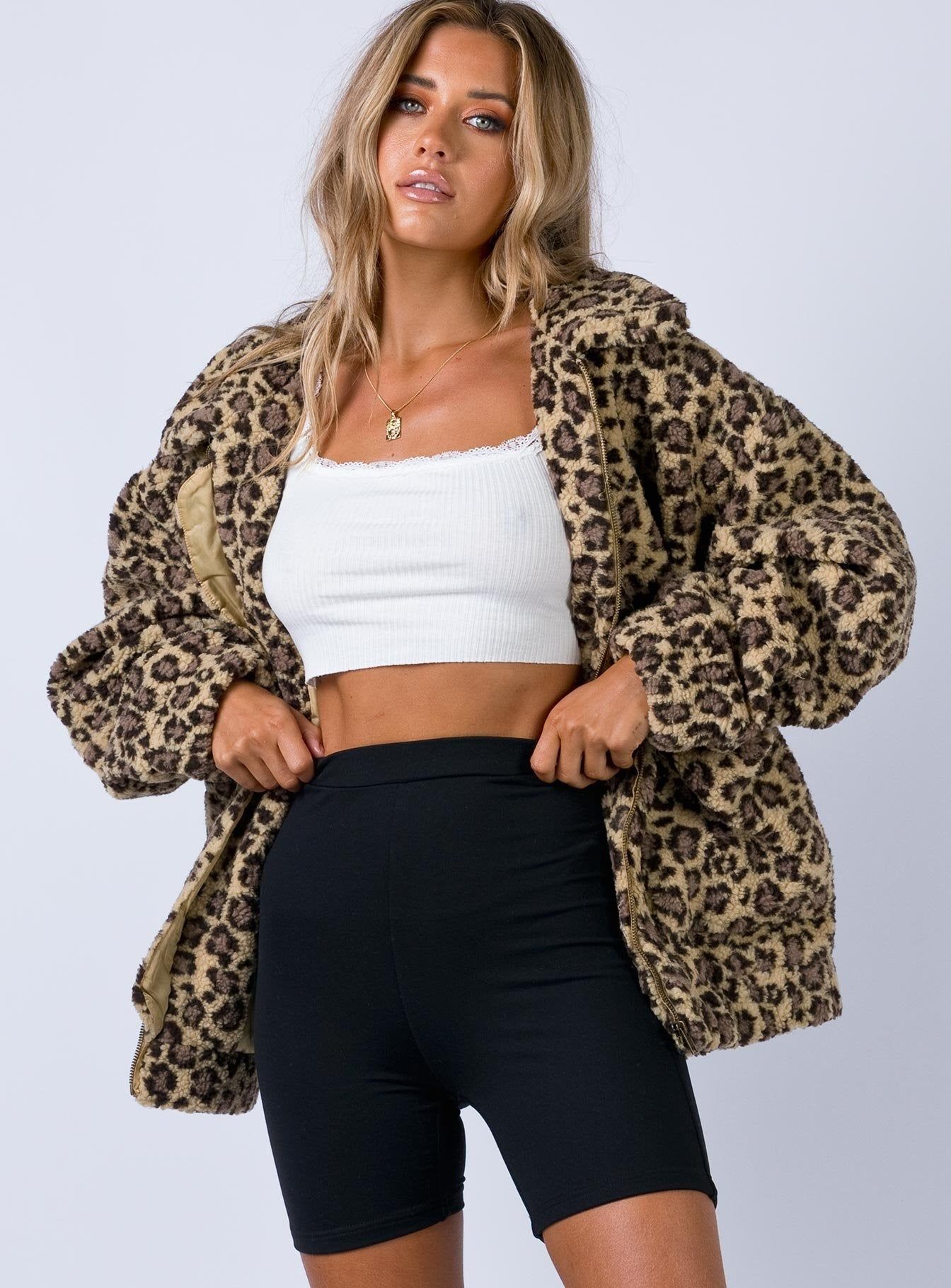 The Teddy Coat Leopard sold by Princess Polly