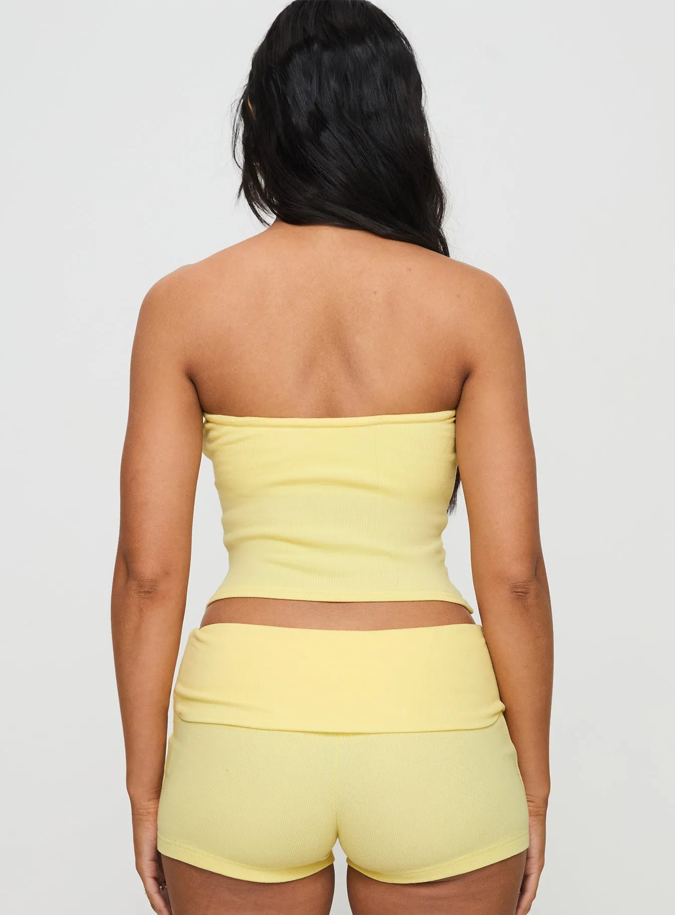 Baseline Strapless Rib Top Yellow sold by Princess Polly product image thumbnail 5