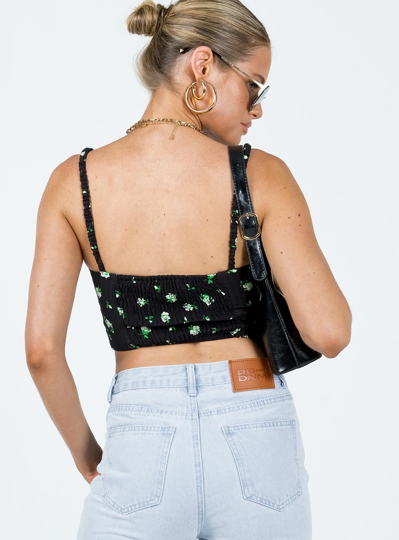 Symonds Corset Top Black / Floral sold by Princess Polly product image thumbnail 4