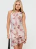 Molita Ruffle Hem Mini Dress Cream sold by Princess Polly