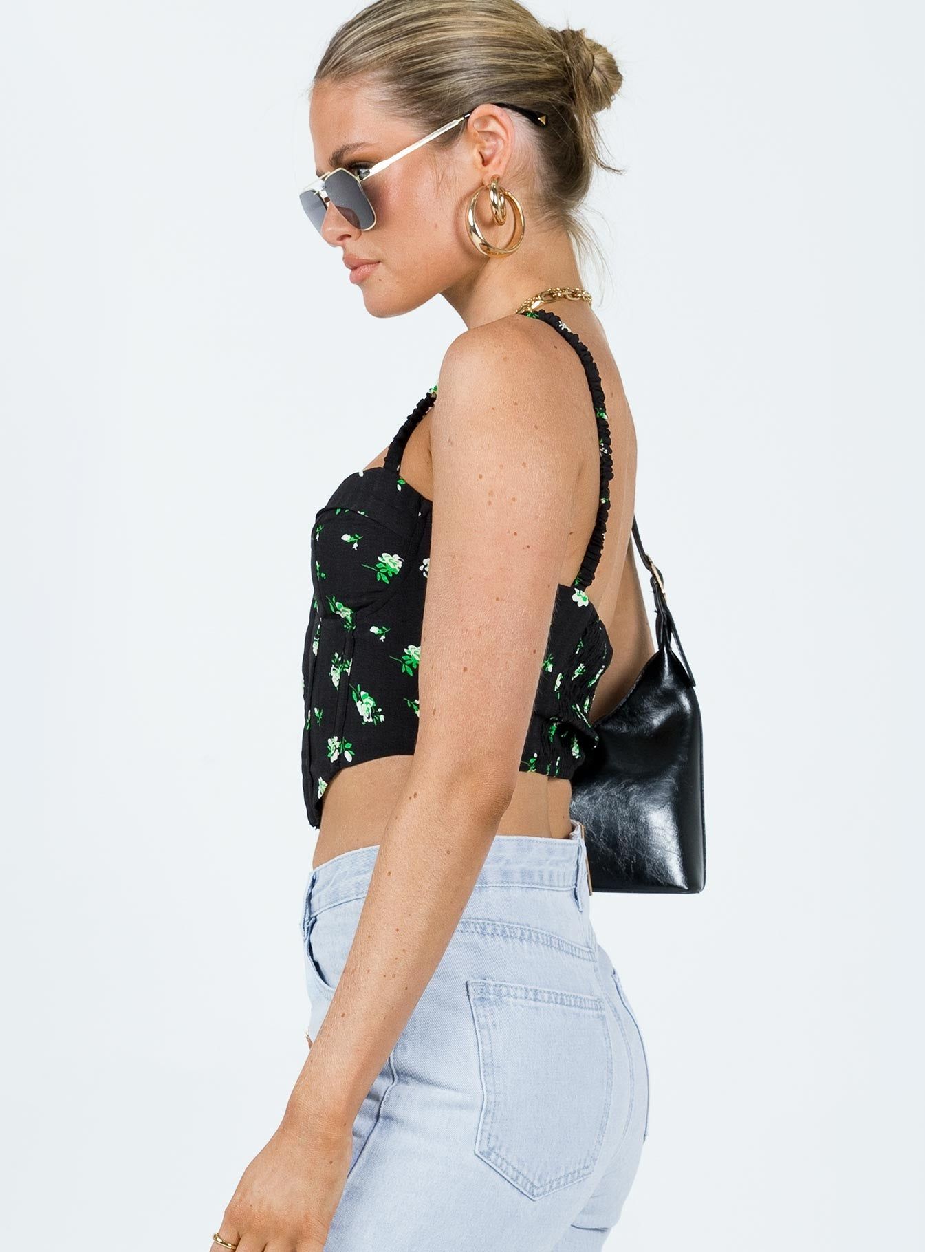 Symonds Corset Top Black / Floral sold by Princess Polly product image thumbnail 3